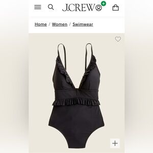 J Crew Ruffle deep-V one-piece swimsuit size 10